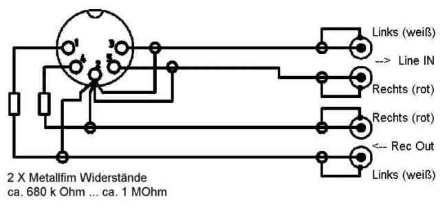 AUX Kabel DIN-Buchse/Diodenbuchse zu 2X Cinch-Stecker schwarz 0,2m Audiokabel Diodenkabel DIN Kabel 5-Polig Buchse auf 2X Cinchstecker 1:4 Belegung Aufnahme Dioden-Anschlusskabel Midi-Kabel 